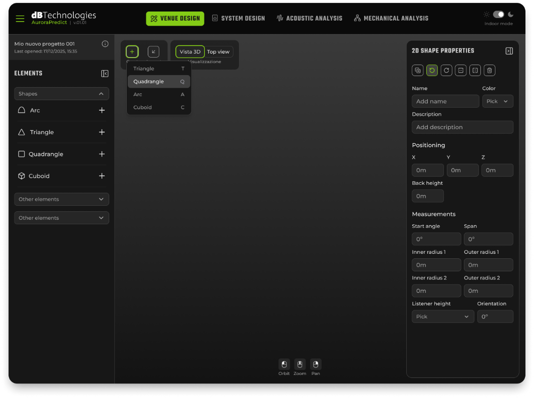 Acoustic simulation software interface