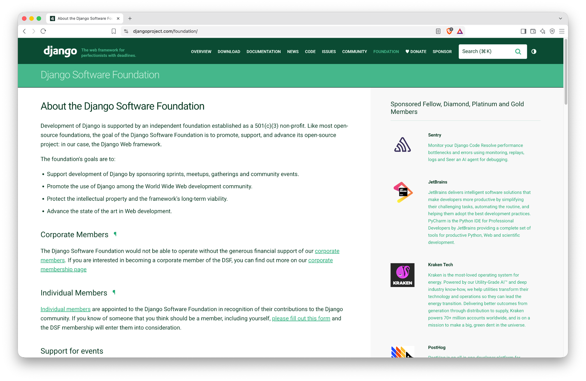 Django Software Foundation website